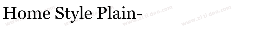 Home Style Plain字体转换